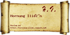 Hornung Ilián névjegykártya